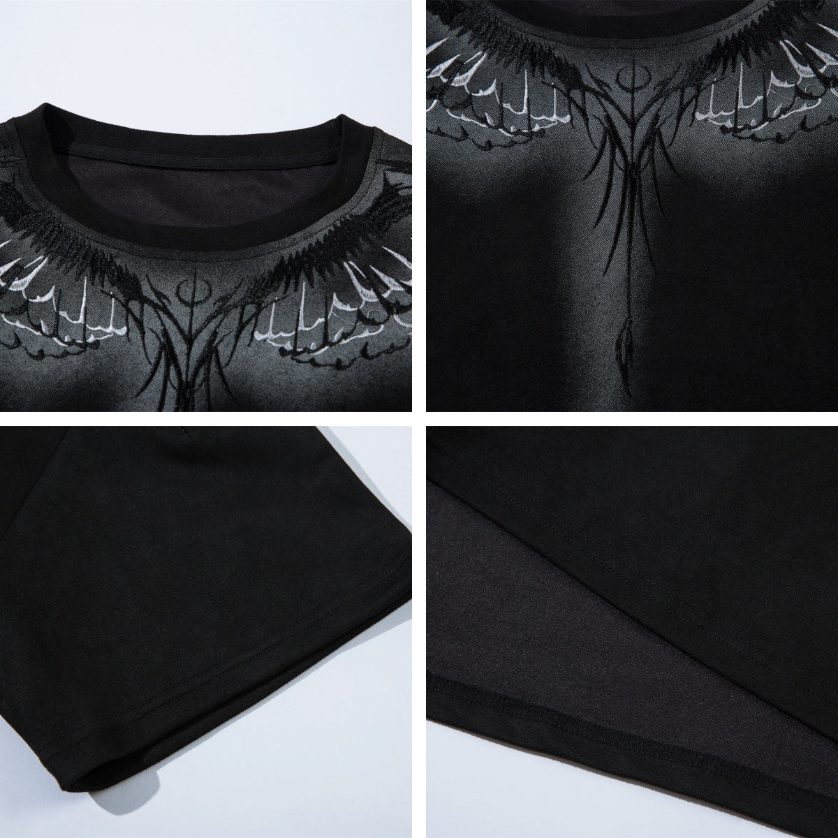 Harajuku Style Short Sleeve Wing T-Shirt - Casual Fit