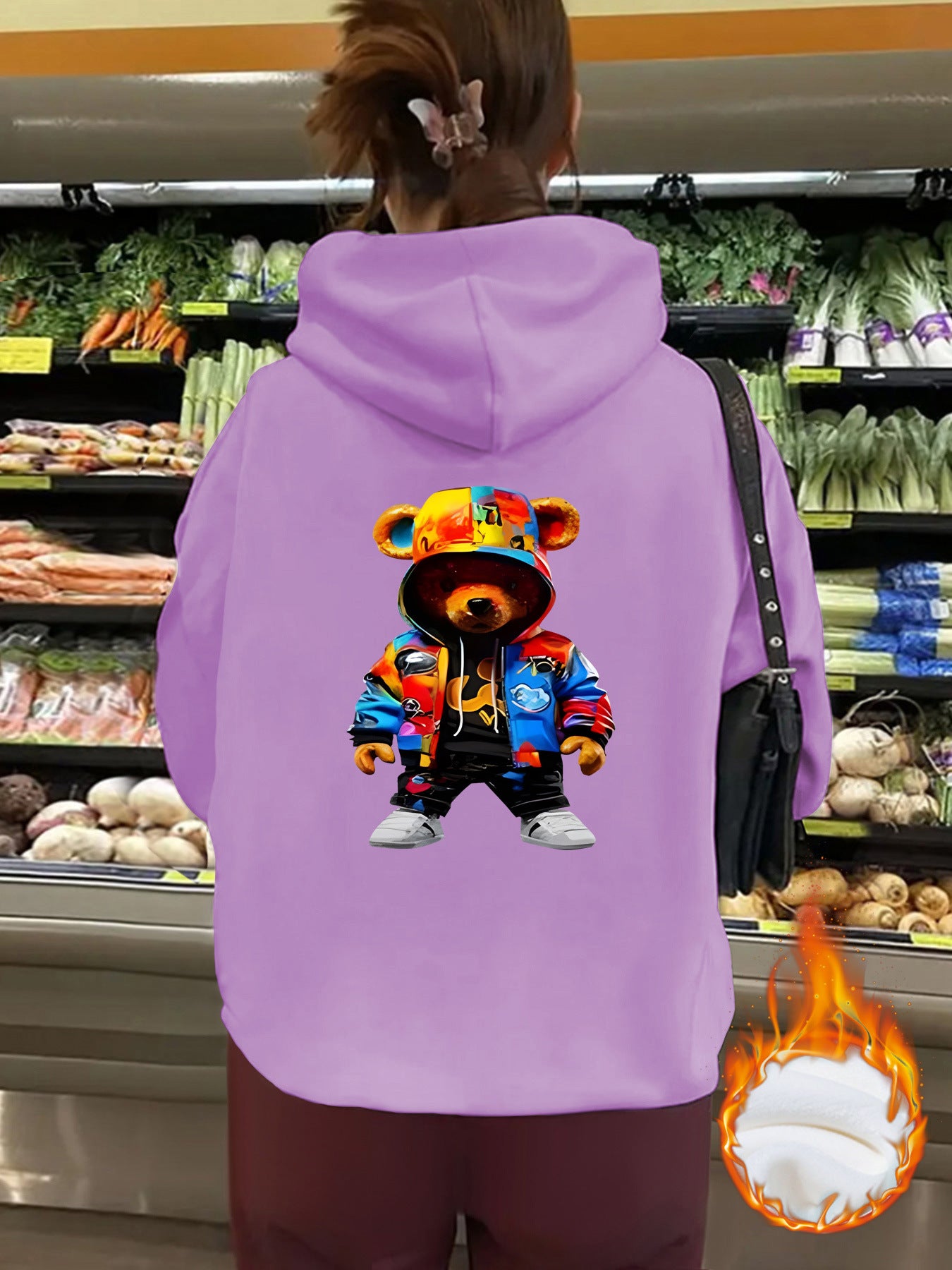 Women's Bear Hoodie with Fleece Hood