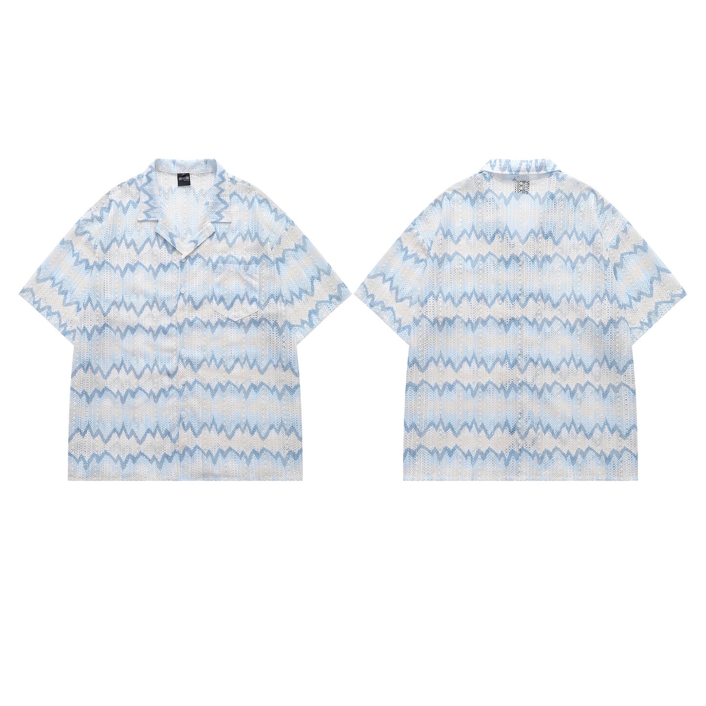 Retro Hollow Design Breathable Short Sleeve Shirt