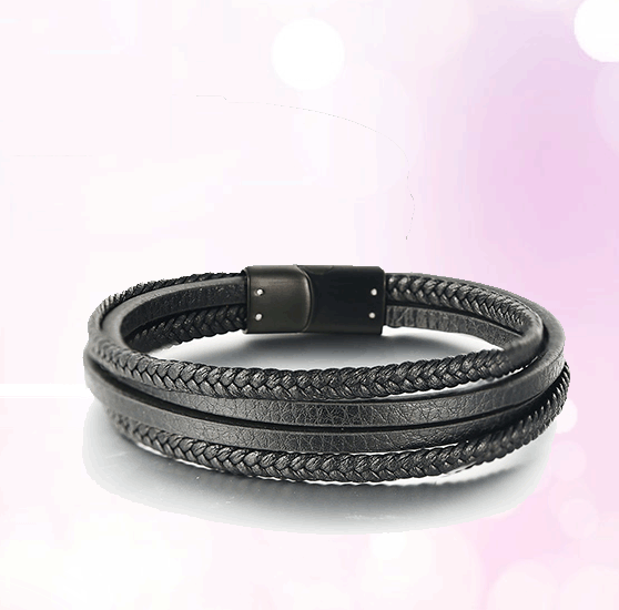Vintage Multilayer Braided Leather Bracelet for Men