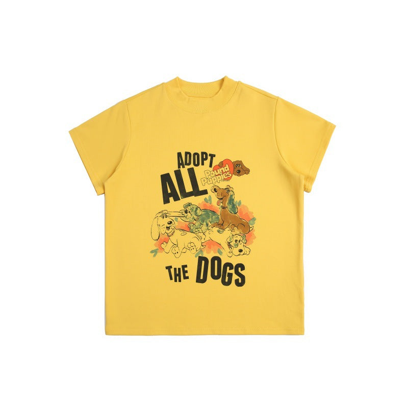 Playful Graffiti Dog Tee - Unisex Loose Fit