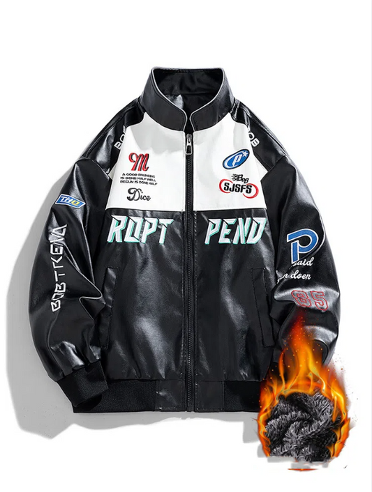 Harajuku Style Men's PU Leather Motorcycle Jacket