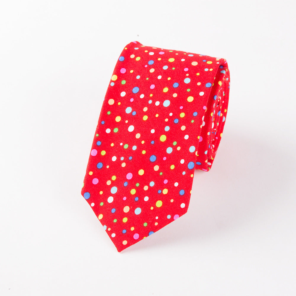 Men's Cotton Floral Print Wedding Tie