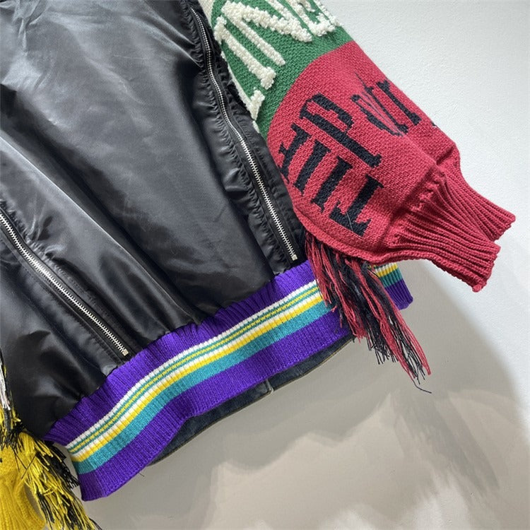 Playful Fringed Embroidered Denim Jacket for Women