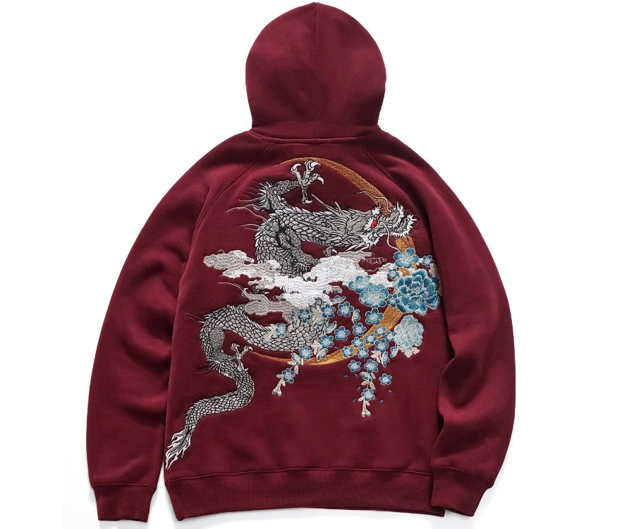 Dragon Thorn Hooded Hoodie - Harajuku Style Sweatshirt