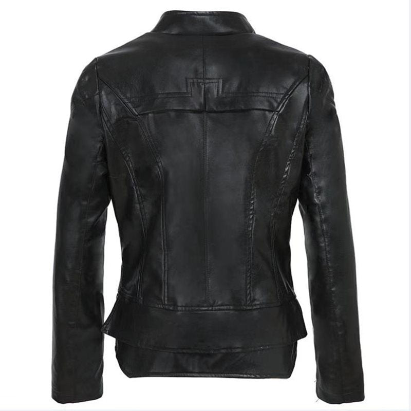 Plus Size 3XL Women’s Gothic Black Faux Leather Jacket