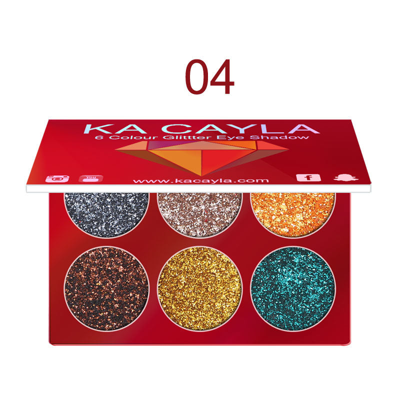 6 Colors Diamond Sequin Eyeshadow Palette