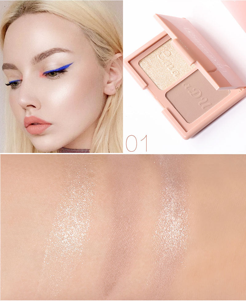 Two-Tone Blush Highlighter & Contour Palette