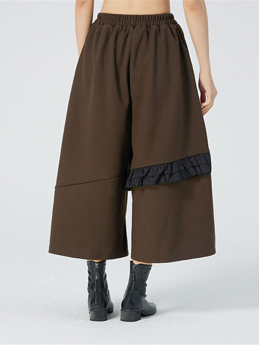 Harajuku-Inspired Three-Dimensional Flower Wide Leg Pants