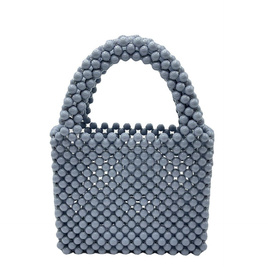 Harajuku Style Solid Color Beaded Handbag