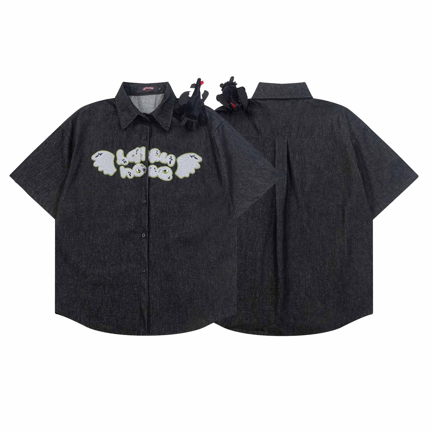 Retro Toothless Denim Shirt - Harajuku Style