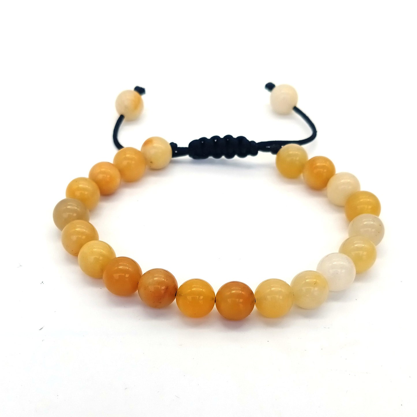 8mm Tiger Eye Stone Beads Bracelet - Adjustable & Braided
