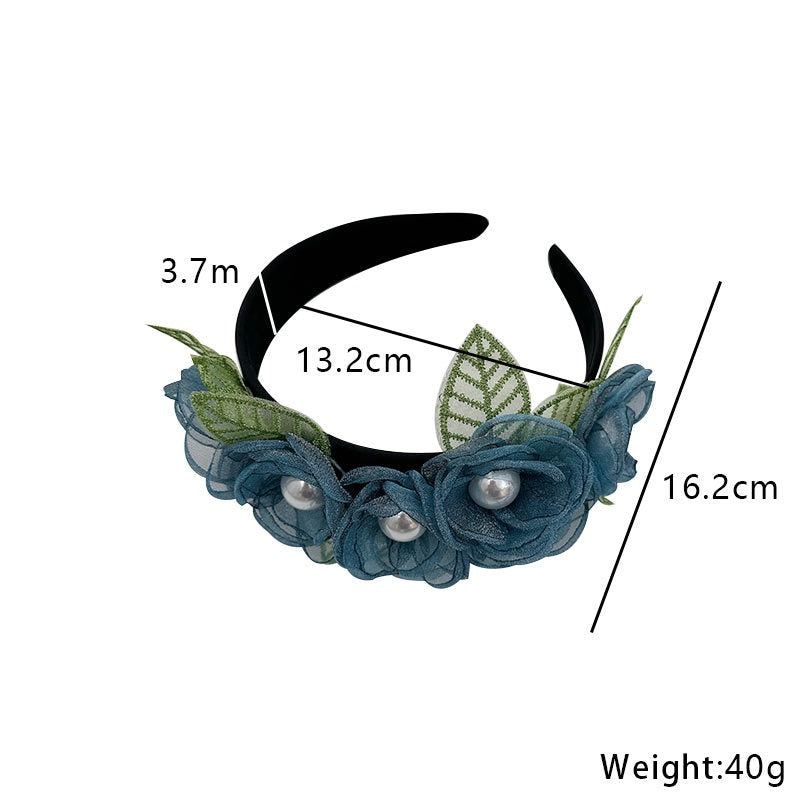 Fashionable Fabric Flower Pearl Headband