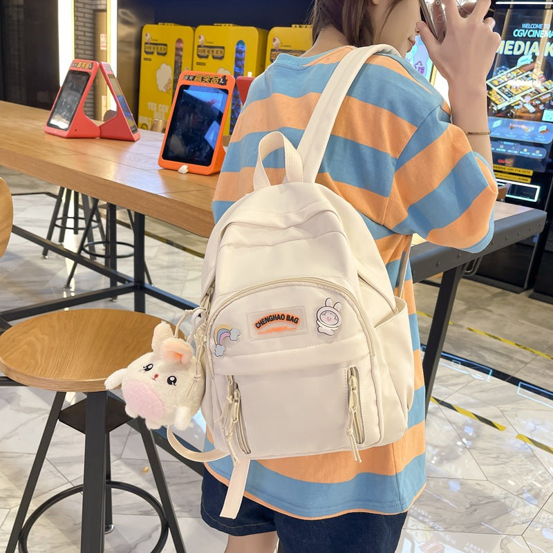 Harajuku Style Contrast Color Backpack for Students
