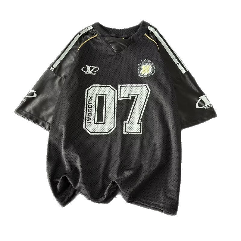 Graffiti Printed Mesh Jersey T-Shirt