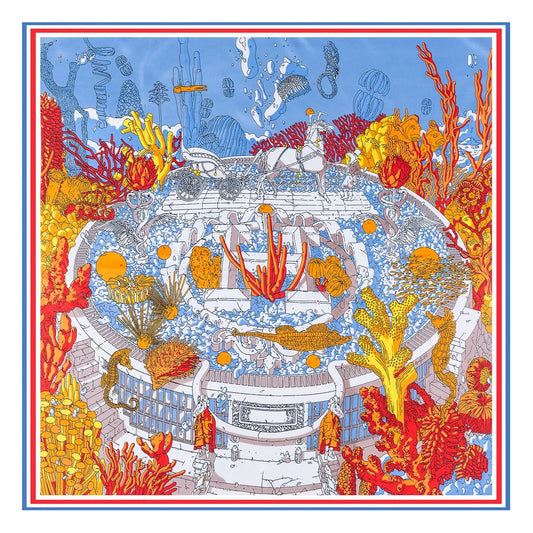 Ocean City Print Silk Scarf - Harajuku Style