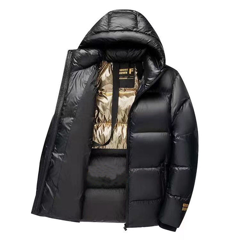 Harajuku Style Black Gold Down Bubble Coat Jacket