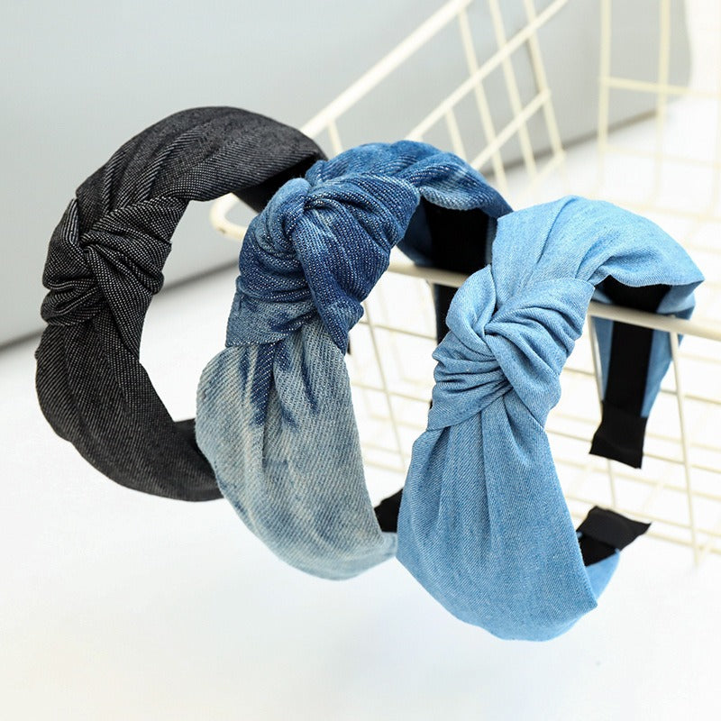 Denim Knot Hair Hoop for Girls