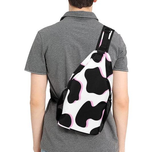 Cow Pattern Men's Casual Chest Bag