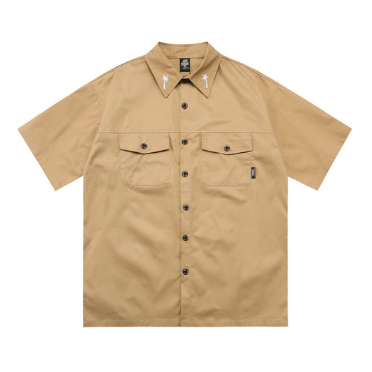 Harajuku Dark Street Gothic Clown Embroidery Shirt