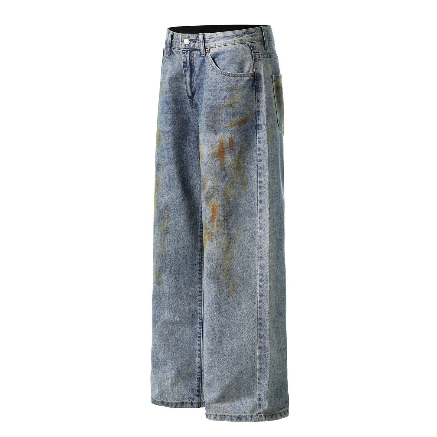 Unisex Washed Distressed Denim Pants