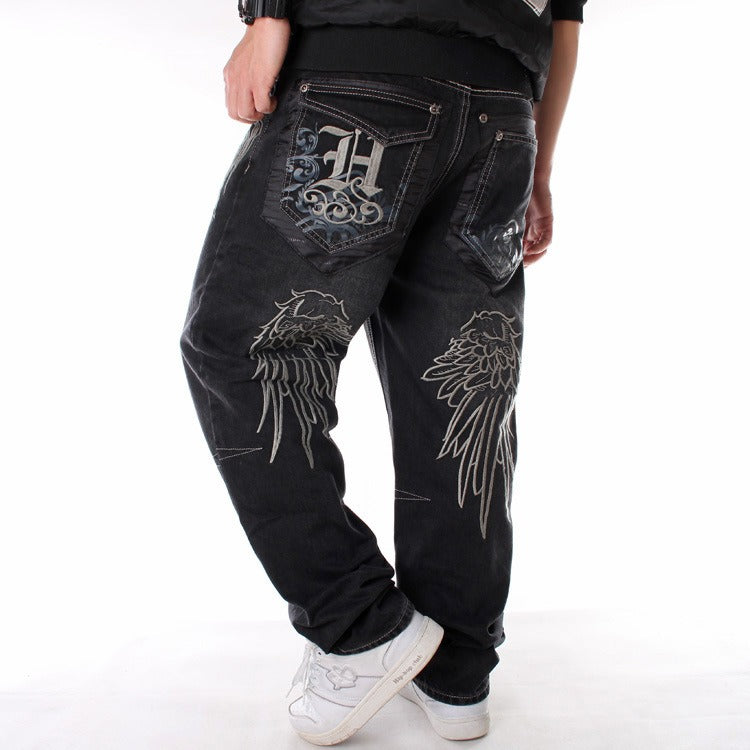 Trendy Hip-Hop Jeans for Men - Loose Fit Skateboard Pants