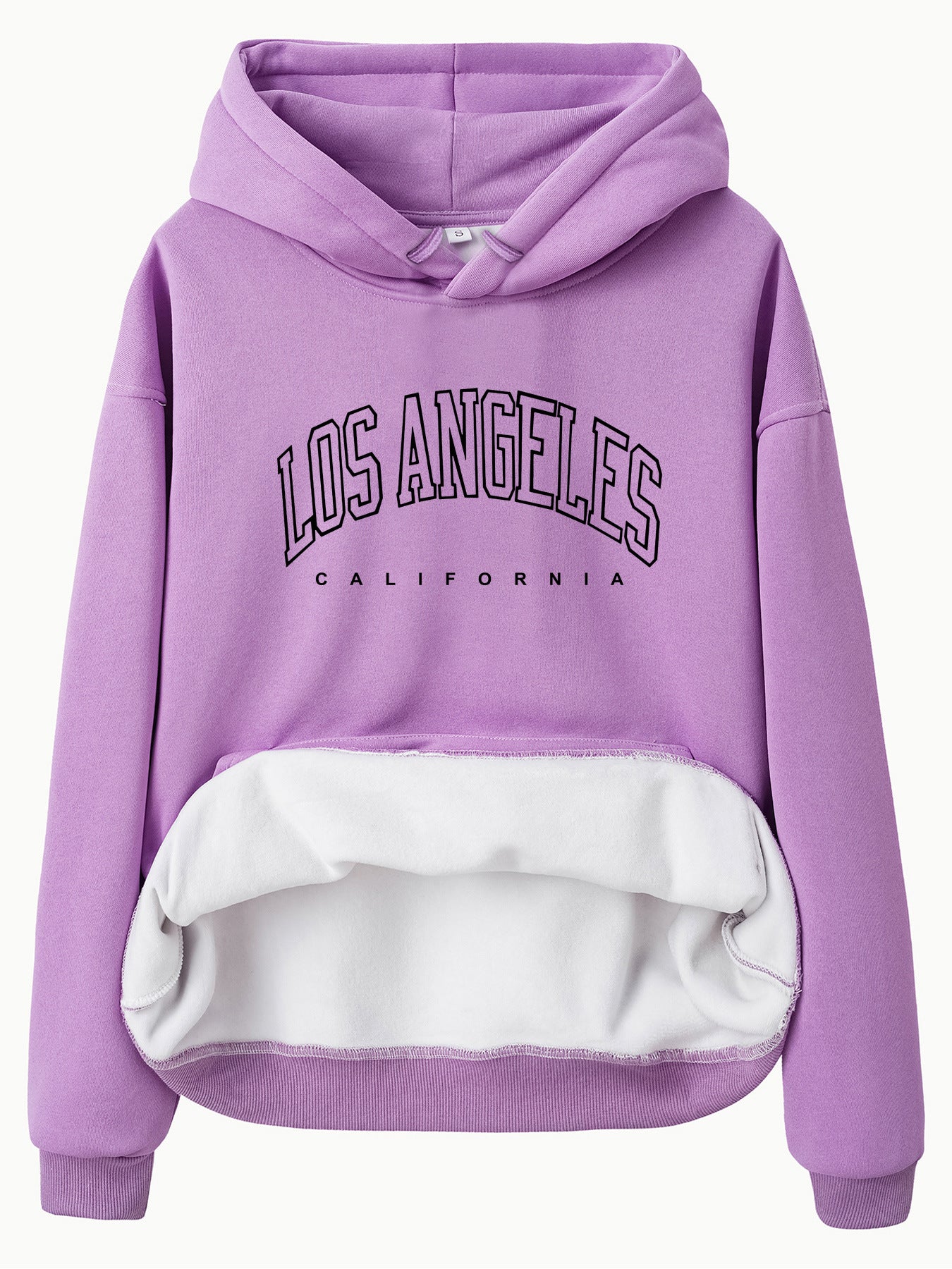 Long-Sleeved Fleece Sweatshirt with Los Angeles Print