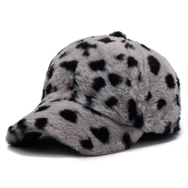 Leopard Print Short Brim Adjustable Baseball Cap