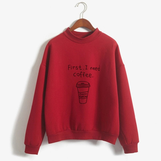Kawaii I Need Coffee Harajuku Hoodie