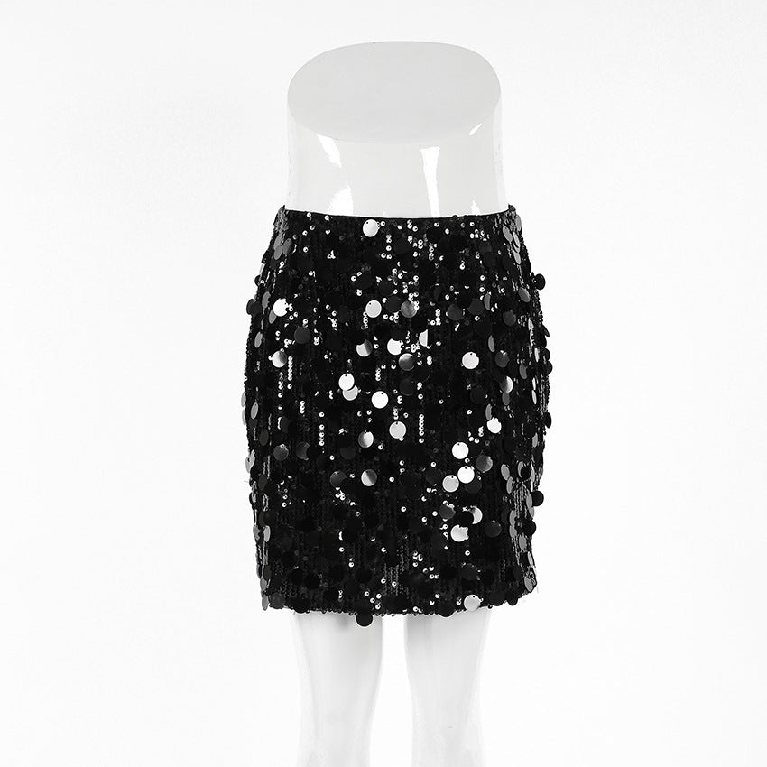 Harajuku High Waisted Sequined Short Skirt