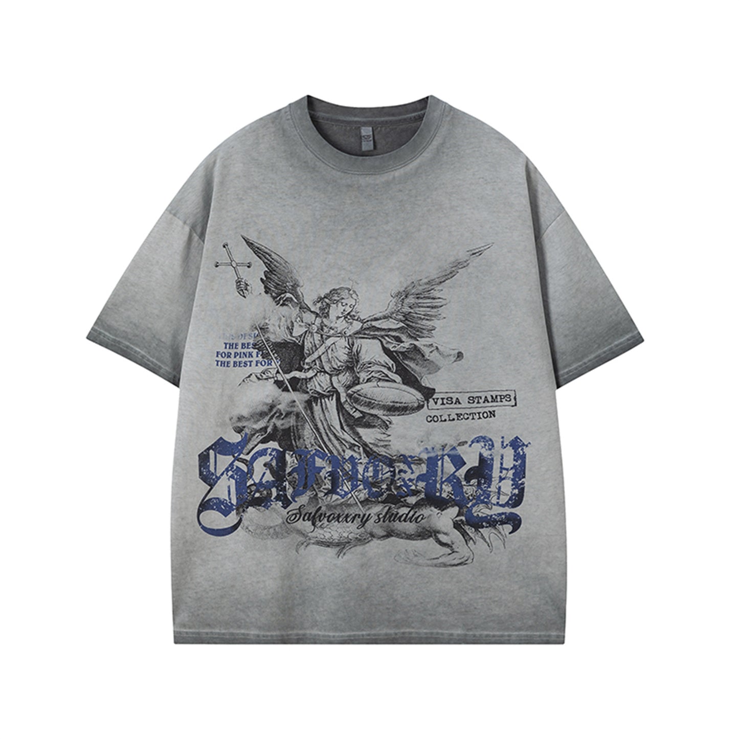 Harajuku Style Casual Grey Short Sleeved T-Shirt