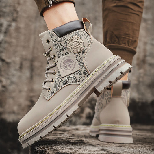 Men's Retro High Top  Boots - Autumn & Winter Casual Wear