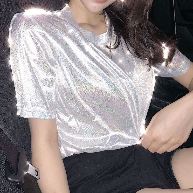 Playful Retro Silk Top for Women
