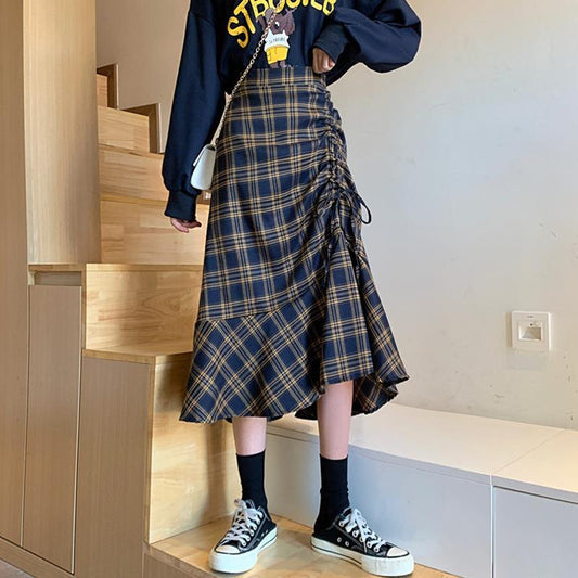 Chic Ruffles Long Skirt - Harajuku Style Asymmetric Design