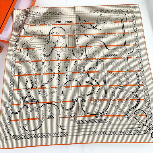 90cm Handmade Curled Edge Lock Chain Women's Scarf