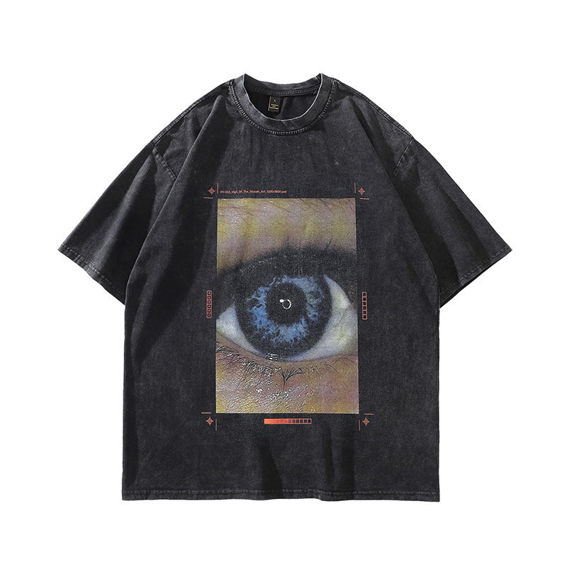 Vintage Retro Harajuku Style Short Sleeve T-Shirt for Men