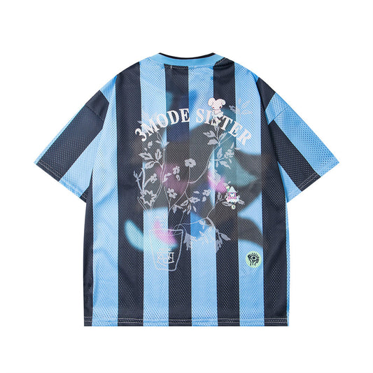 Harajuku Style Colorblock Vertical Striped Quick-Dry Jersey