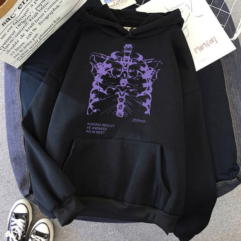 Gothic Hip-Hop Hooded Sweatshirt for Men & Women