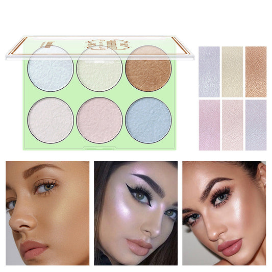 6-Color Highlighter Pearl Brightening Repair Palette
