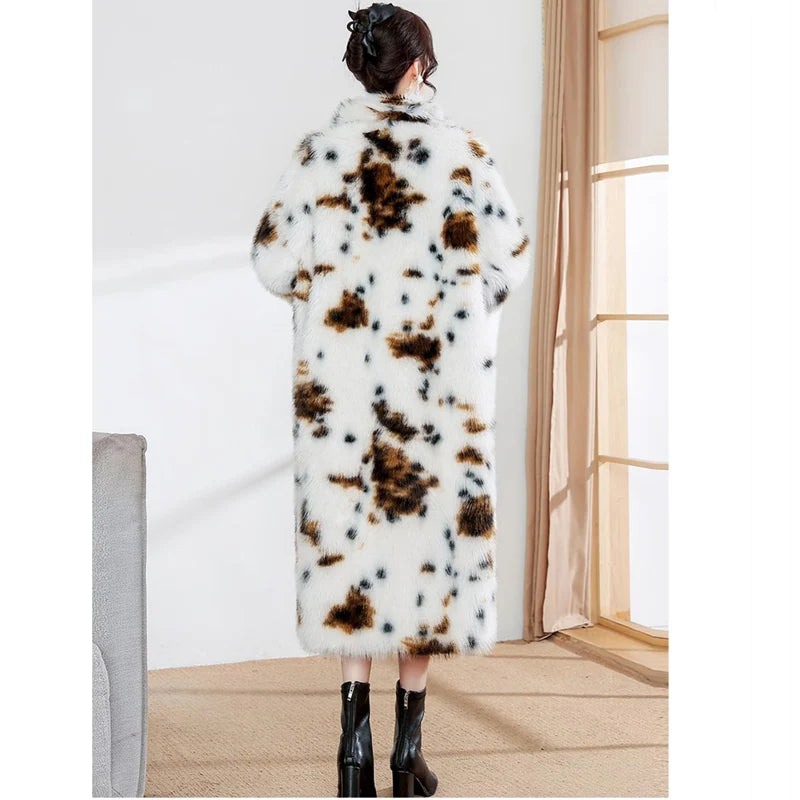 Women's Playful Faux Fur Trench Coat - Harajuku Style