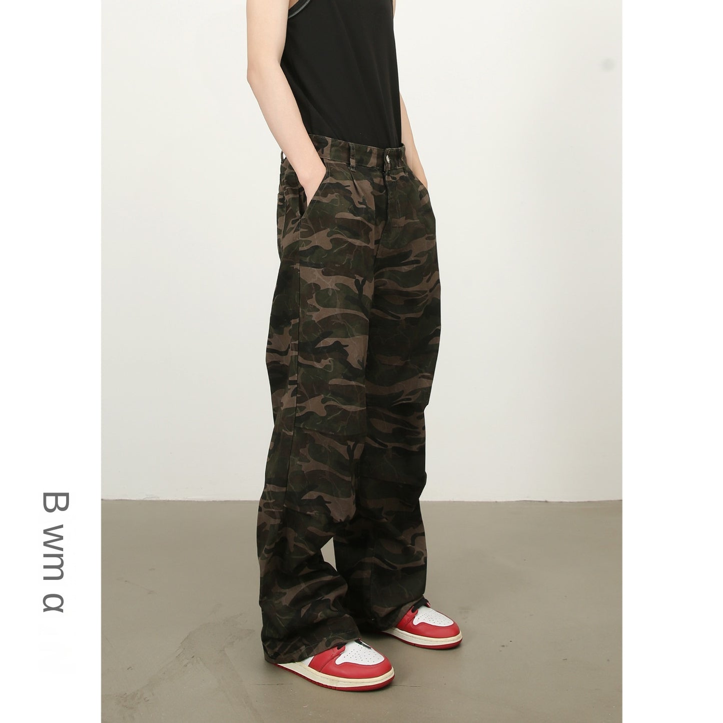 Harajuku Style American Retro Camouflage Work Pants