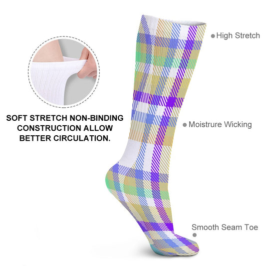 Pastel Plaid Breathable Socks