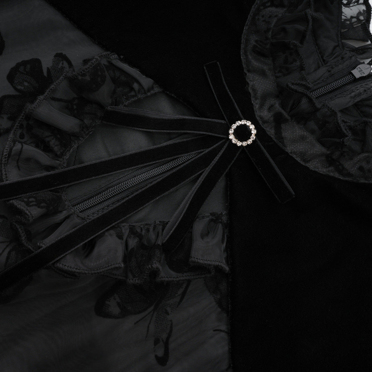Black Lolita Dress with Butterfly Silhouette