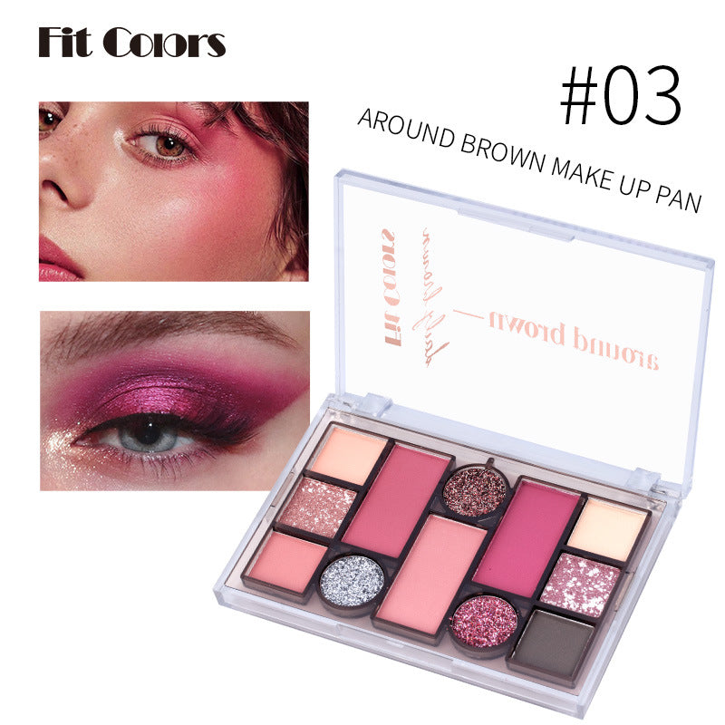 12-Color Matte & Pearlescent Makeup Powder Palette