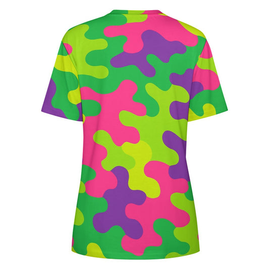 Harajuku Rainbow Camo Women's Cotton T-Shirt
