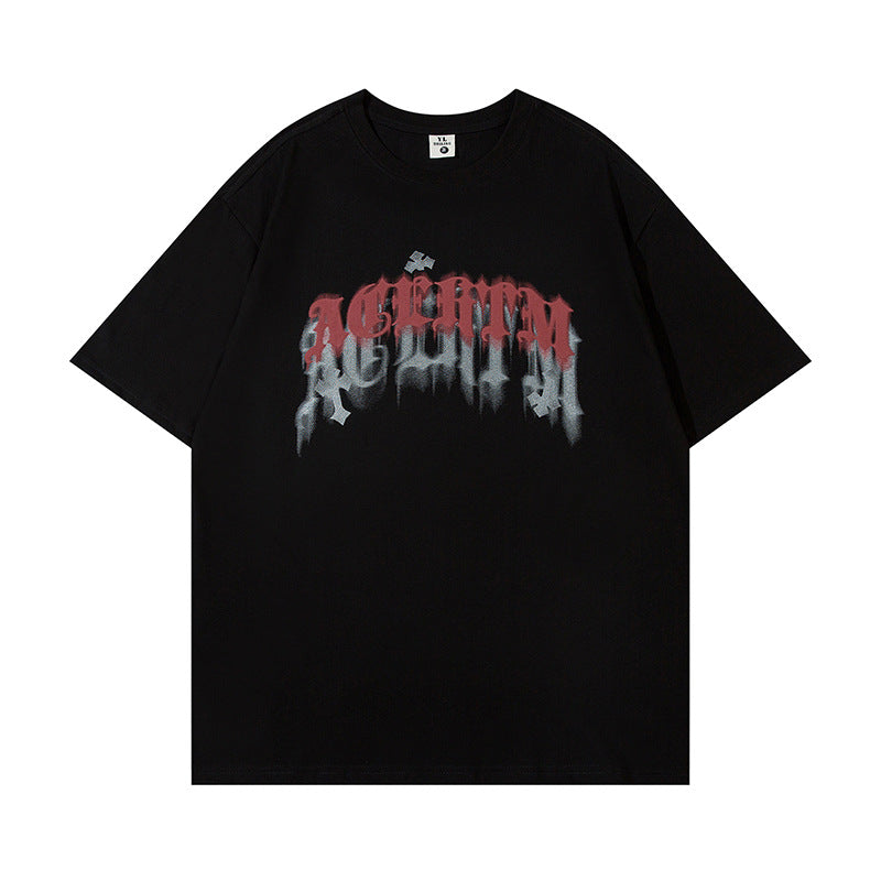 Retro Letter Print Oversized T-Shirt