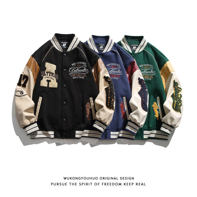 Harajuku Style Baseball Bomber Jacket for Men