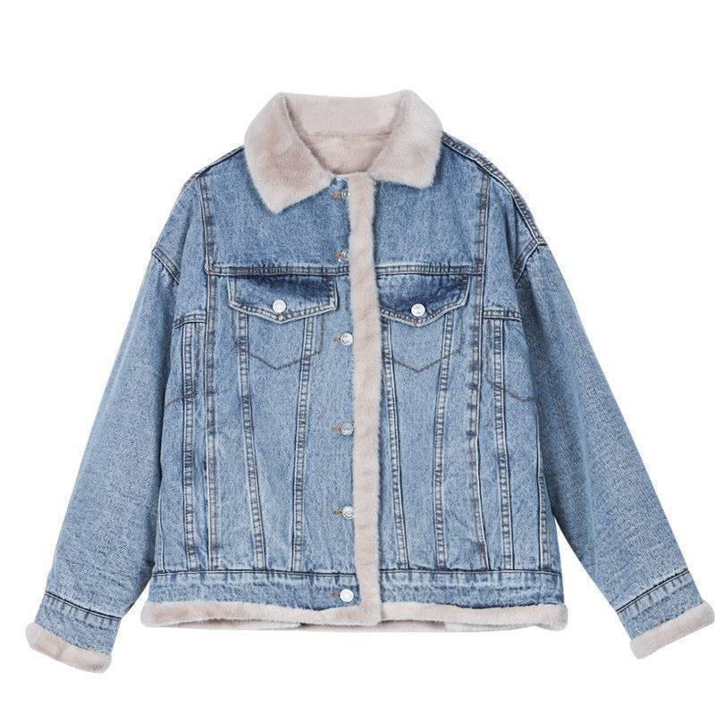 Reversible Lambswool Denim Jacket for Women