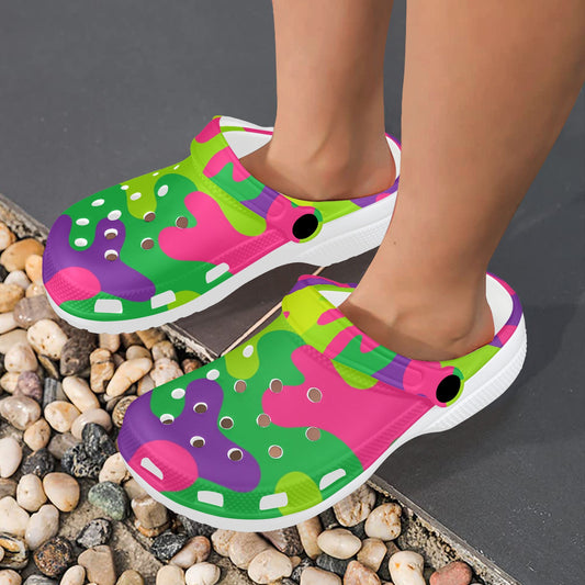 Harajuku Rainbow Camo Clogs