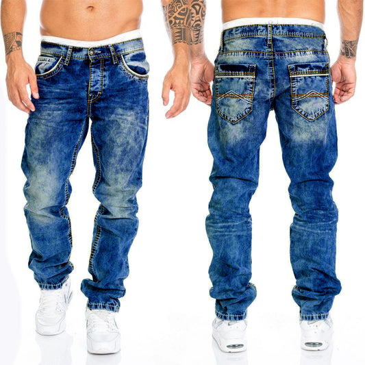 Harajuku Style Casual Straight Leg Men's Jeans